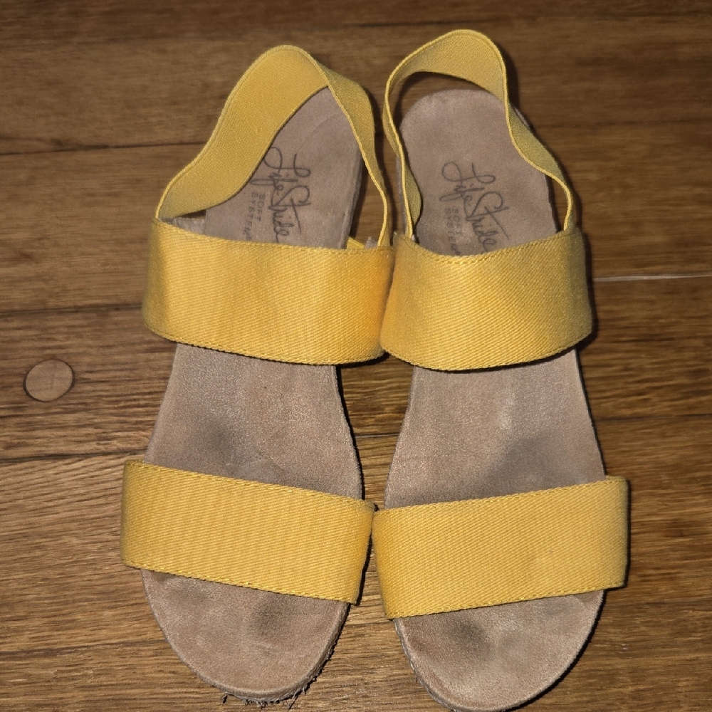 Life Stride Yellow Sandals with Minimalist Design